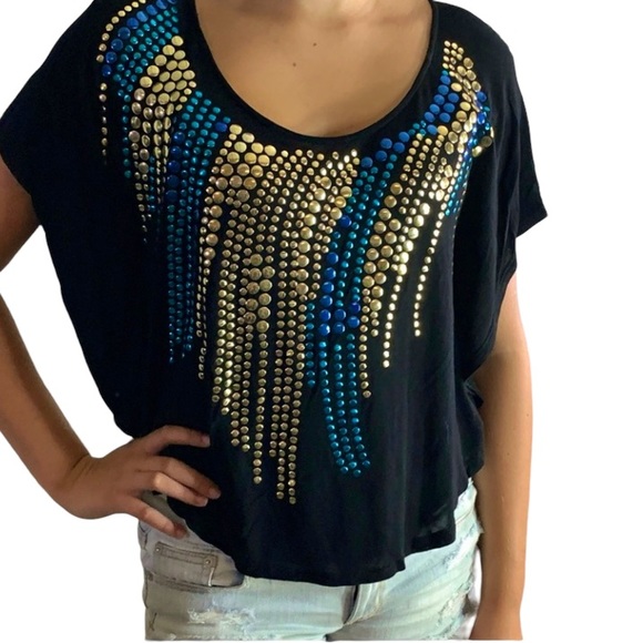 🎉Host Pick🎉 Boutique Womens black top with sequins. Size small NWT - Picture 4 of 5